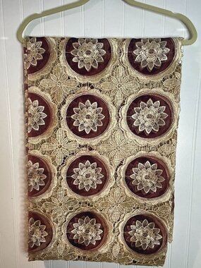 Vintage-Style Multicolor Lace Floral Embroidered Tablecloth 60" X 90"Rectangular